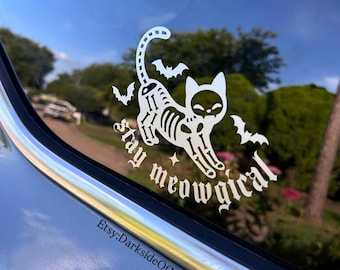 Stay Meowgical, tell your cat I said pspsps, cat decal, spooky cat decal, stay magical, stay spooky, car decals, cat lover gift