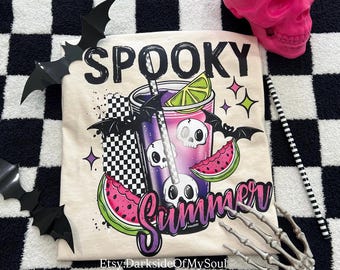Spooky summer, spooky summer vibes shirt, goth summer, goth summer vibes, witchy summer vibes shirt, summerween, summerween shirt