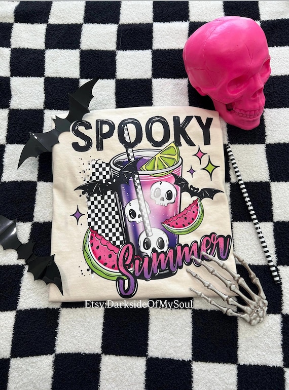 Spooky summer, spooky summer vibes shirt, goth summer, goth summer vibes, witchy summer vibes shirt, summerween, summerween shirt