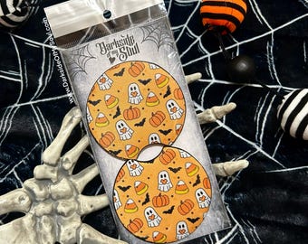 Car Coasters, Spooky Car Coasters, Halloween Car Coasters, Ghost Car Coasters, Goth Car Coasters, Halloween Candy Car Coaster