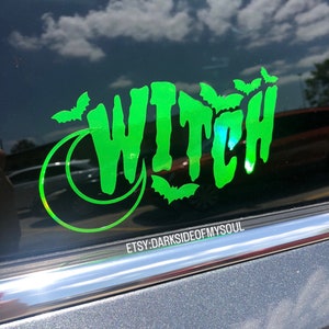 Witch decal/Bruja decal/Goth decals/Goth car decor/Goth car accessories/ Bat decal/ Batty/ Witchy decals/ Withcy woman