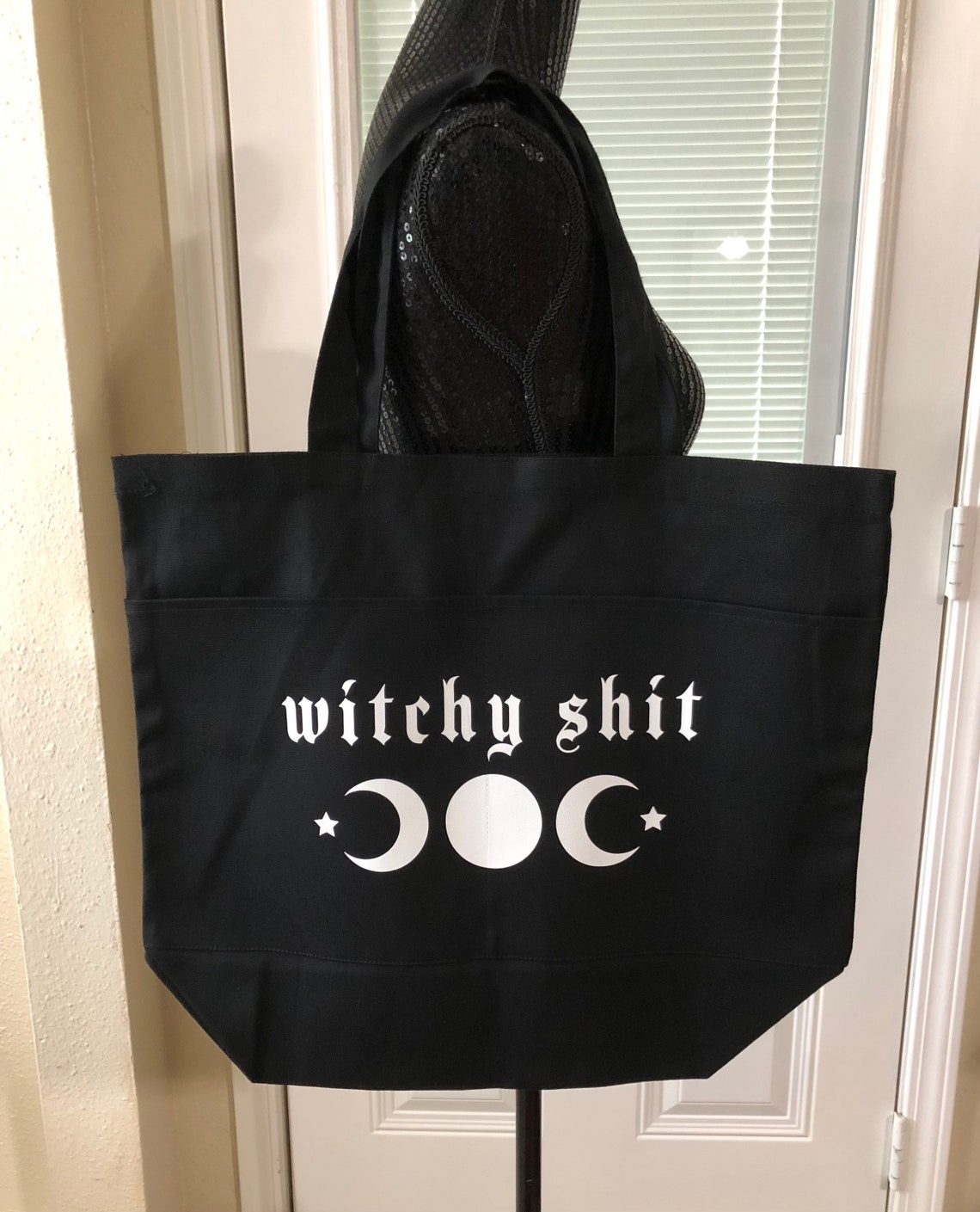 Goth Tote Bag Goth Tote Black Tote Bags Totes For Her Etsy
