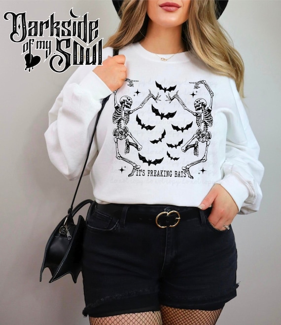 It's Freakin Bats, Spooky Sweater, Spooky Shirt, Spooky Hoodie, Goth Apparel, Gothic, Halloween , Batty, Skeleton Shirt, I love Halloween