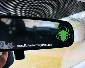 Spider Rear View Mirror Decal, Small Spider Rear View Mirror Decal, Car Rear View Mirror Decal, Goth Decals, Spider Decal, Tiny Spider Decal