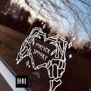 Skeleton Heart | Forever Spooky | Spooky Bitch | Goth Decal | Goth Car Decals | Goth Car Decor | Goth Car Accessories | Witchy Things