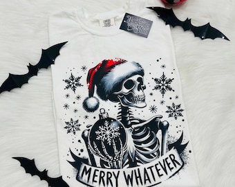 Merry Whatever, Spooky Santa Claus, Holiday Sweater, Merry Gothmas, Goth Christmas Sweater, Spooky Christmas Sweater, Witchy Christmas