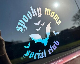 Spooky Moms Social Club, Spooky Mom, Spooky Mama, Spooky Mama, Goth Decals, Goth Mom, Goth Mom Decal, Anti Social Mom, Mama, Bat Decals