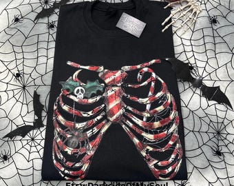 Candy Cane Ribcage Sweater, Spooky Christmas Hoodie, Spooky Christmas Sweater, Have Yourself A Spooky Little Christmas, Goth Xmas Sweater