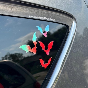 Bats Decal, Bat Decal For Cars, Goth Car Decals, Spooky Bat Decal, Goth Car Decor, Vinyl Spooky Decals, Witchy Decals, Bat Decal, Goth