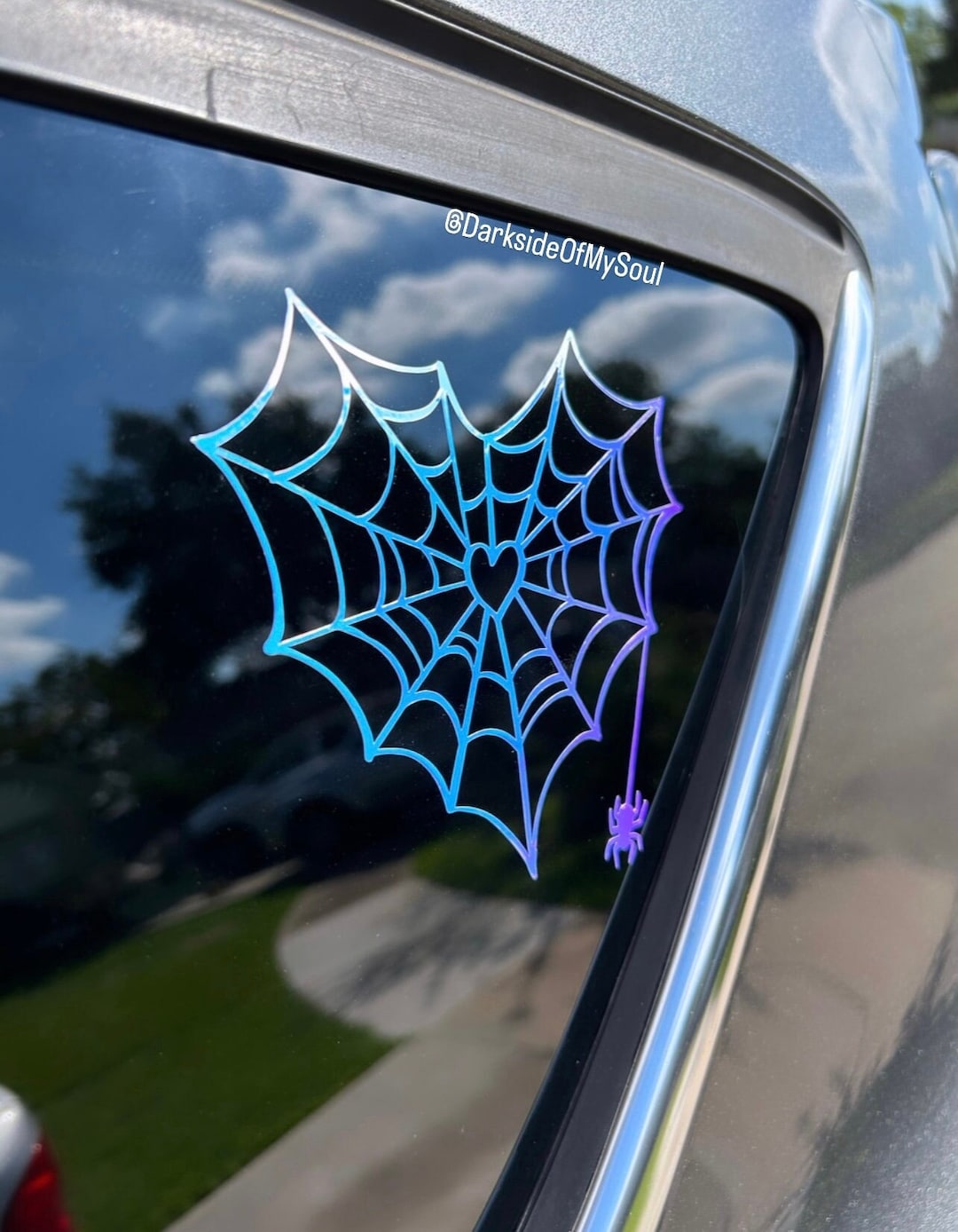 Spider Web Decal, Heart Spider Web Decal, Spider Decal, Goth Decals ...