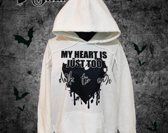 My Heart Is Just Too Dark To Care, Goth Hoodies, Grunge Goth, Goth Sweaters, Goth Aesthetic, Gothic, Spooky Bitch, Spooky Babe, Spooky