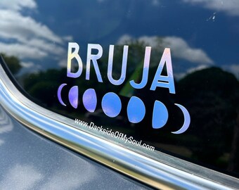 Bruja, Bruja decal, Witch, Witch decal, witchy decals, goth decal, witchy woman, witch bitch, witchy babe, moon phase,