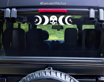 Skull Moon Phase decal, moon phase decal, moon decal, witchy decals, witchy moon decal, spooky moon decal, goth decals, bruja, witchy car