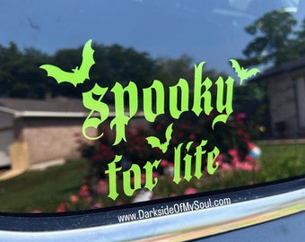 Spooky For Life, Spooky Car Decal, Spooky Decal, Goth Decals, Bat Decal, Spooky Car Accessories, Spooky Car Decor, Car Decals, Bat Decal,