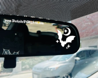 Bats Rear View Mirror Decal, Small Bats Rear View Mirror Decal, Car Rear View Mirror Decal, Goth Decals, Tiny Bats Rear View Mirror Decal