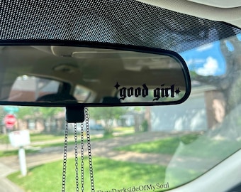 Rear view mirror decal, good girl smut decal, smut decal, bookish decal, passenger car decal, small rear view mirror decal, bookish girlie