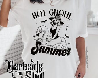 Hot Ghoul Summer, Goth Summer, Spooky Summer, Spooky Summer Shirt, Summer Goth, Shirts For Her, Summerween, Anime Goth, Alternative Goth,