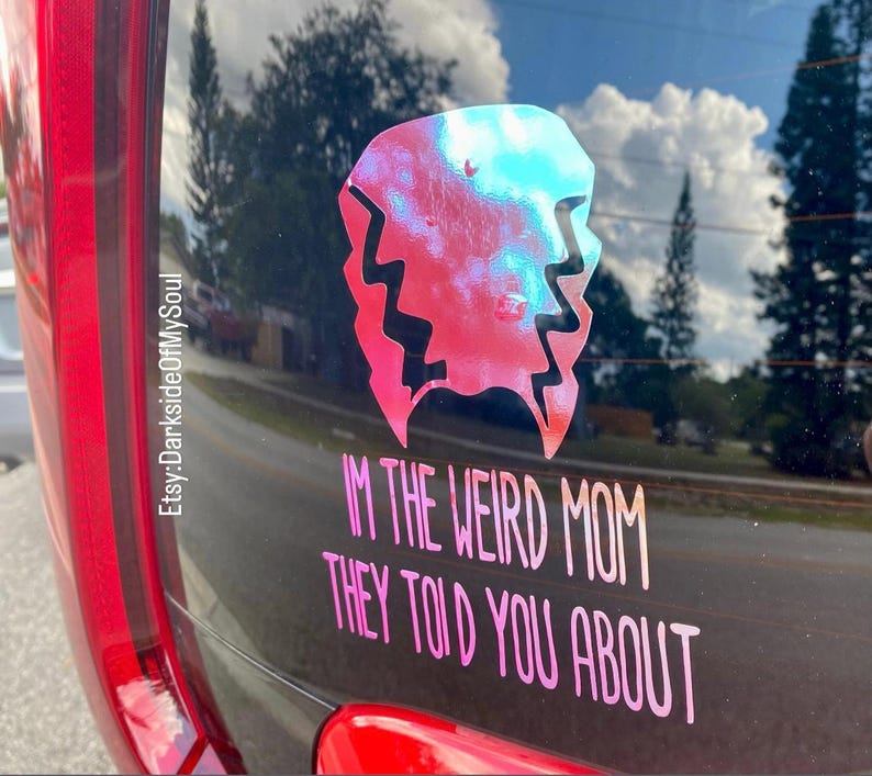 Goth Mom Decal | Spooky Bitch | Goth Car Accessories | Spooky Mom | Spooky momma | Goth Decals | Goth mom | Goth car decor image 1