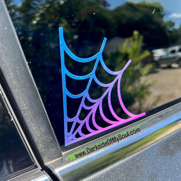 Spider Web Decal | Halloween Decals For Car | Spooky Bitch | Goth Car Decal | Goth Car Accessories | Goth Car | Halloween Car Accessories
