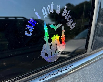 Can I Get A Blegh, Rock on decal, rock on skeleton decal, blegh, blegh decal, shaka decal, grunge decal, gothic decal, goth car decor