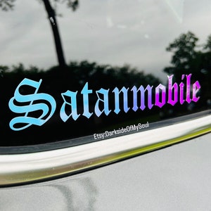 Satanmobile , Gothmobile, Goth Decals, Goth Car Decals, Goth Car Decor, Goth Car Accessories, Spooky Car Decal, Spooky Decals, Goth