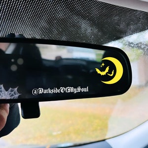 Car Rear View Mirror Decal, Small Bats Rear View Mirror Decal, Car Rear View Mirror Decal, Goth Decal, Tiny Bats Rear View Mirror Decal
