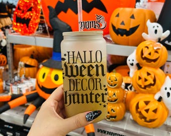 Décoration d'Halloween, tasse en verre dépoli chasseur, tasse à café froid fantasmagorique, tasse à café froid d'Halloween, tasse en verre Libby, verres fantasmagoriques