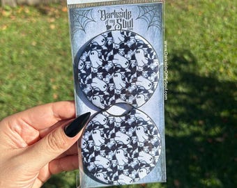 Car Coasters, Goth Car Coasters, Ghost Car Coasters, Goth Car Decor, Witchy Car Coasters, Spooky Car Decor, Spooky Car Accessories