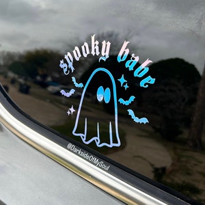 Spooky babe decal, Ghost Decal, Goth decals, Goth car accessories, Goth car decor, Bats decal, Batty, Its freakin bats, Goth babe,