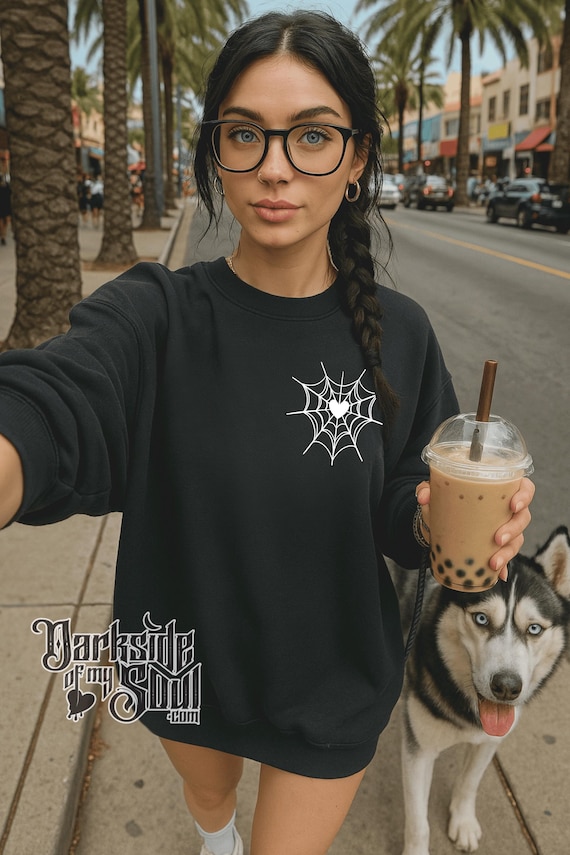 Spider Web heart sweater, spider web heart hoodie, alternative hoodie, unisex goth hoodie, goth shirts, heart spider web hoodie, goth