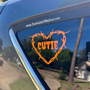 Mignonne, Sticker petite fille, Sticker coeur effrayant, Stickers voiture effrayante, Stickers gothiques, Sticker voiture gothique, Effrayant mignon, Décoration de voiture gothique, Accessoires de voiture gothiques