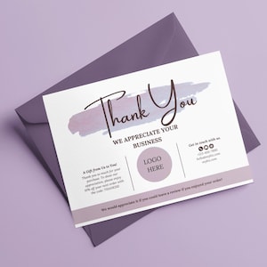 Thank You Card, DIY Marketing Card Template Design, Thank You for Your Order Packaging Card, Package Insert Thank You Cards