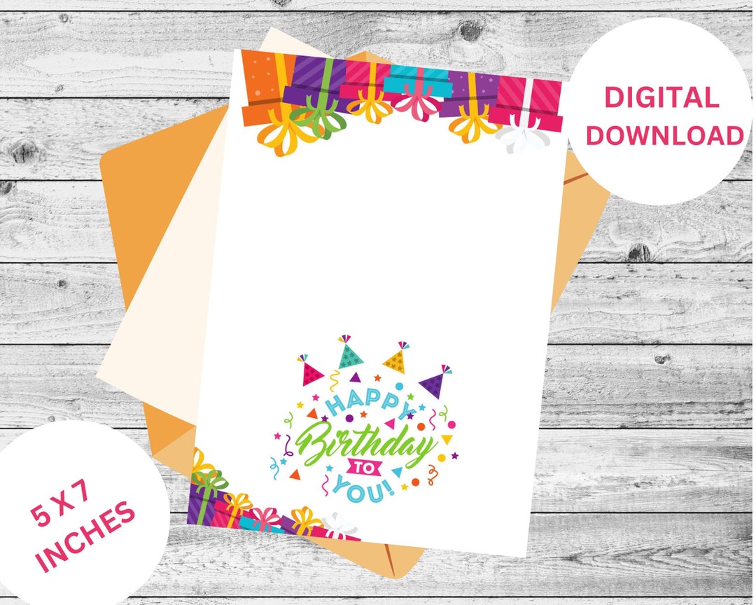 Printable Birthday Card Birthday Card Printable Digital Birthday Cards ...