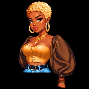 20 Clipart bundle, Black woman png, Black girl stickers, Clipart bundle