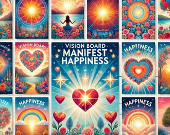 Vision Board: Manifest Happiness - Printable Mood Board (PDF)