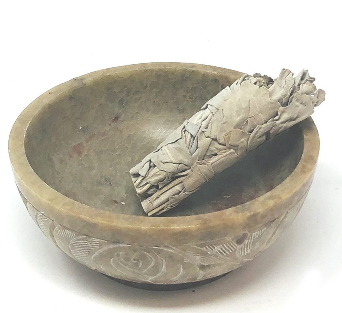 Handcrafted Natural Stone Burning Bowl Etsy