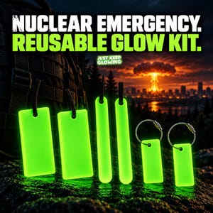 Nuclear Emergency Glow Kit, Reusable Glow Sticks, Fallout Shelter Supplies, Bug Out Bag Gear, Blackout Supplies, Survival Gear, Made in USA