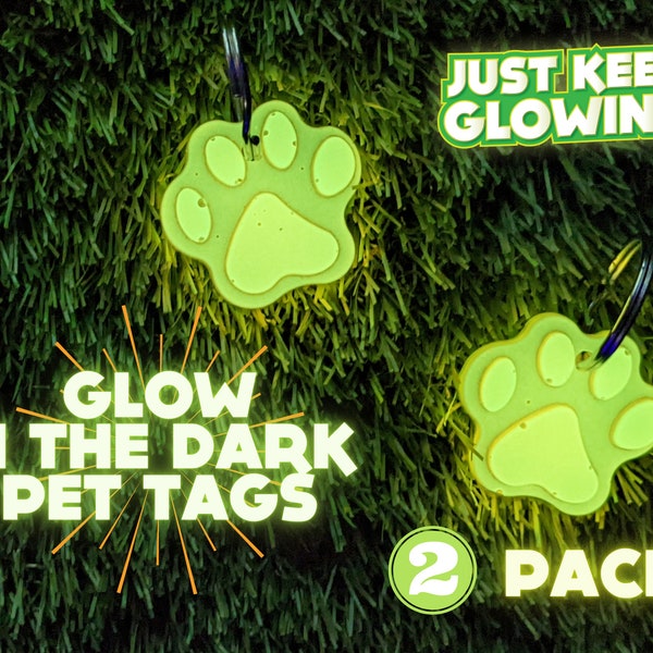 Glow in the Dark Pet Tags, Dog Collar Charms, Pet Accessories, dog accessories, Camping, Cat Charm, Backpack Charms, Dog Gift for Pets, RV,