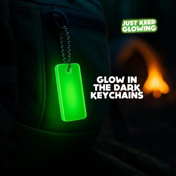 Glow in the Dark Emergency Light Keychain – Reusable Glow Tag for Camping, Outdoor Lighting, EDC Gear & Power Outages, Handmade in USA