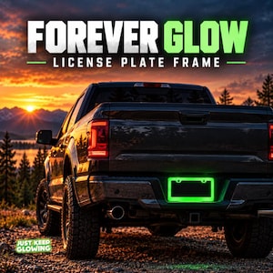Glow in the Dark License Plate Frame, Handmade in USA, Reusable Car & Truck Accessory, Unique Gift for Car Lovers