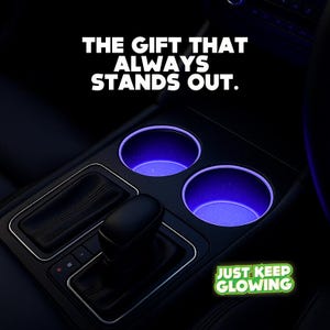 Glow in the dark car cup holder coasters – premium glowing coasters for stylish cars.
