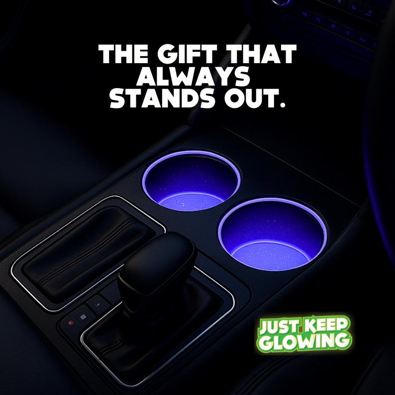 Glow in the dark car cup holder coasters – premium glowing coasters for stylish cars.