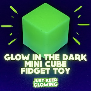 Glow Cube, Desk Toy, Desk Accessory, Fidget Toy, Worry Stone, Tactical, Survival, Camping Toys, Road Trip, Worry Beads, Gift Under 10 Mini