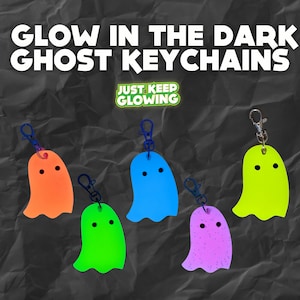 Glow in the Dark Ghost Keychain, Car Accessories, Spooky Keychains, Halloween Keychain, Horror Gift for Her, Cute Ghost, Ghost Earrings, Boo