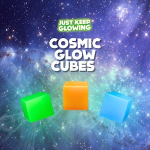 Cosmic Glow Cube - Glow in Dark Fidget Toy - Camping, Hiking, Road Trip Gear - Sensory Stress Relief Gift - Handmade in USA - Party Favors