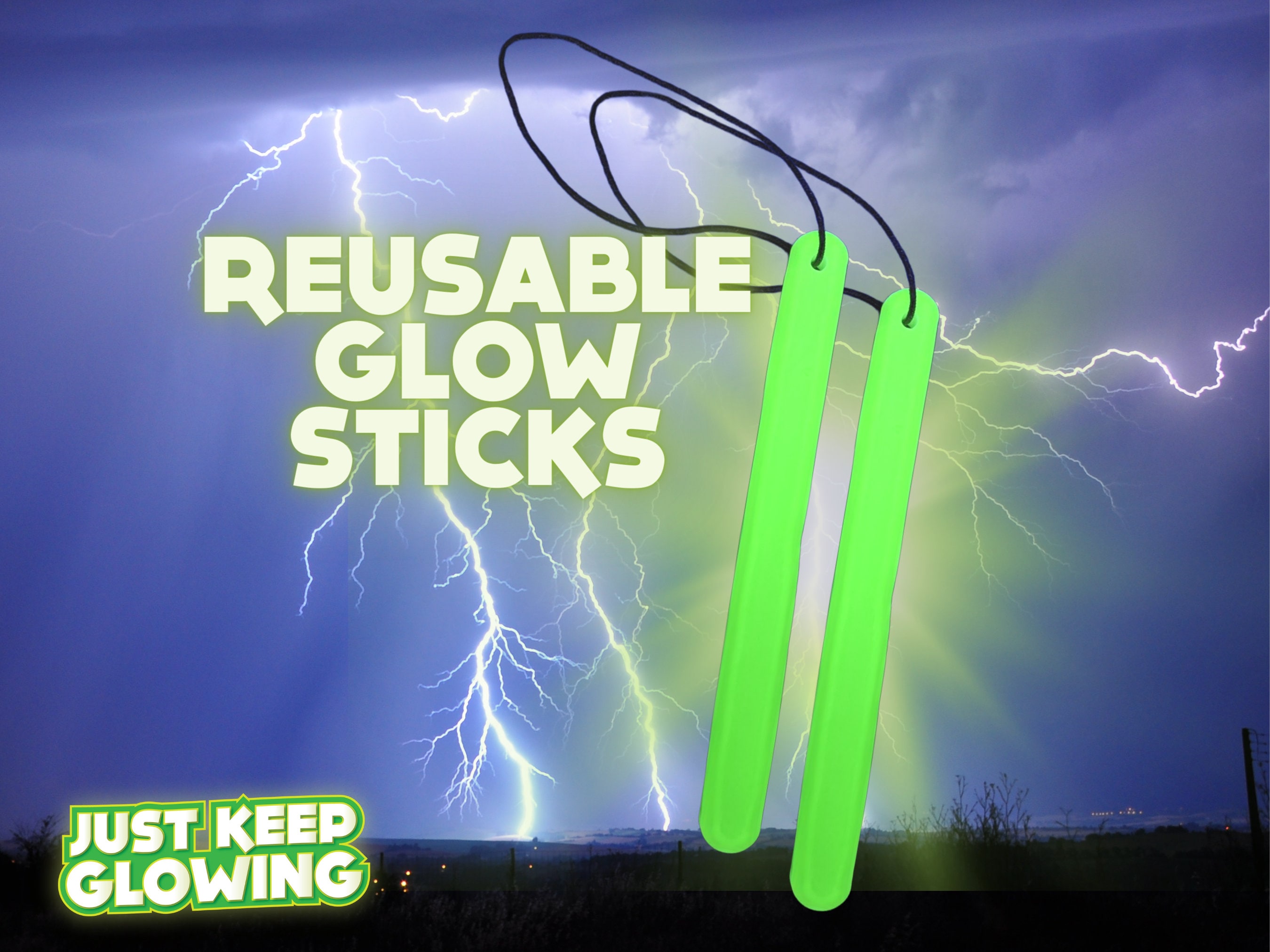4 INCH INDESTRUCTIBLE + 100% REUSABLE Glowstick, Super Bright + Completely  Safe!