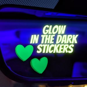Glow in the Dark Car Mirror Decal, Car Mirror Sticker, Rear View Mirror Decal, Car Decal Sticker, Cute Sticker, car accessories, star, heart