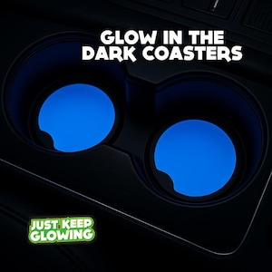 Glow in the Dark auto bekerhouder onderzetters | Handgemaakte hars, set van 2