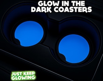 Glow in the Dark Car Cup Holder Coasters | Handmade Resin, Set of 2