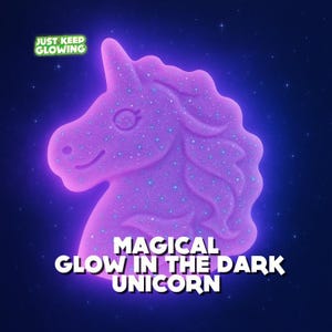 Glow in the Dark eenhoornlicht - roze glitter kindernachtlampje, eenhoorncadeau voor meisjes, reis- en kampeervriendelijk comfortspeelgoed, zintuiglijk speelgoed